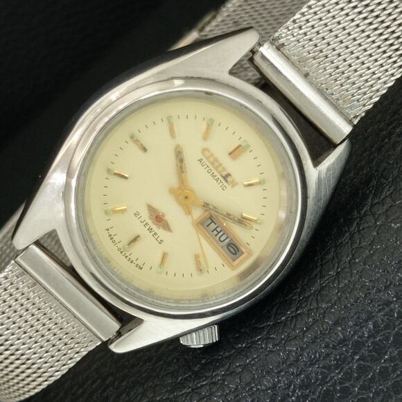 Vintage 1970 Citizen Automatic Womans Silver Watch W/daydate & Gold accents main image 8